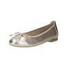 Ballerina CAPRICE "Caprice Ballerinas Leder", Damen, Gr. 36, grau (platin), Leder, casual, Schuhe
