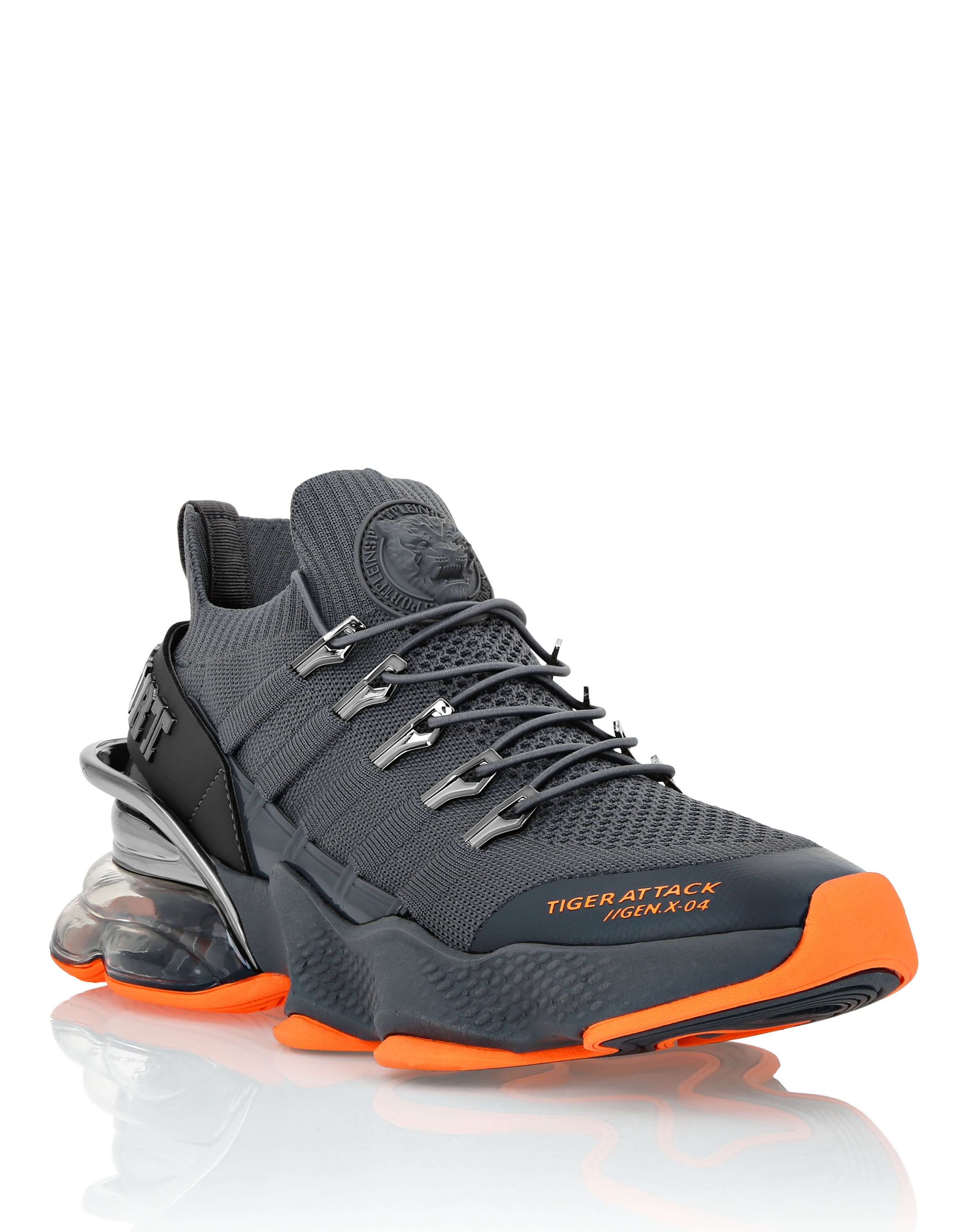 Sneaker PLEIN SPORT "Tiger", Gr. 37, Normalschaft, grau (10, grau), Schuhe