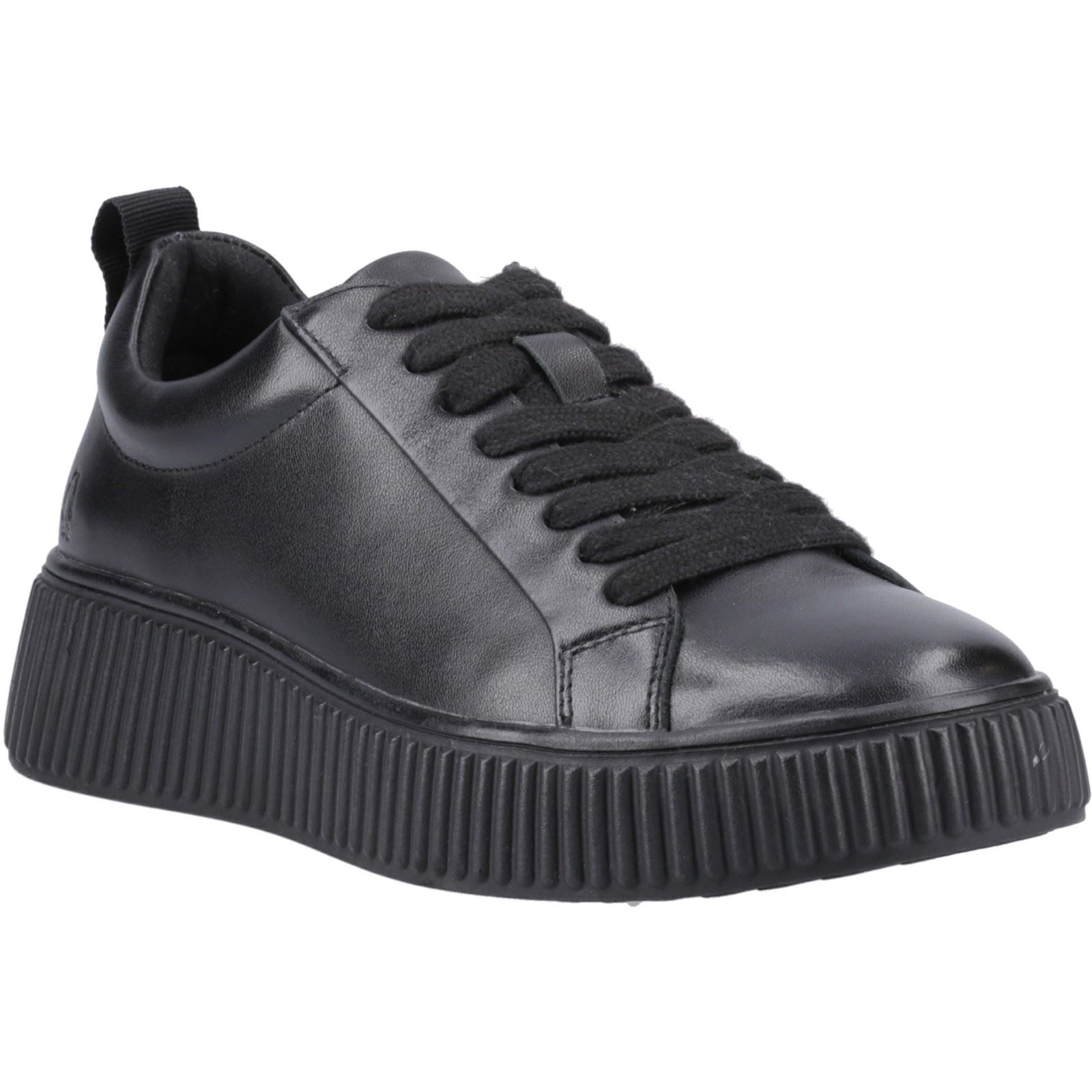 Hush Puppies Harlow Damen Sneaker aus schwarzem Leder Image
