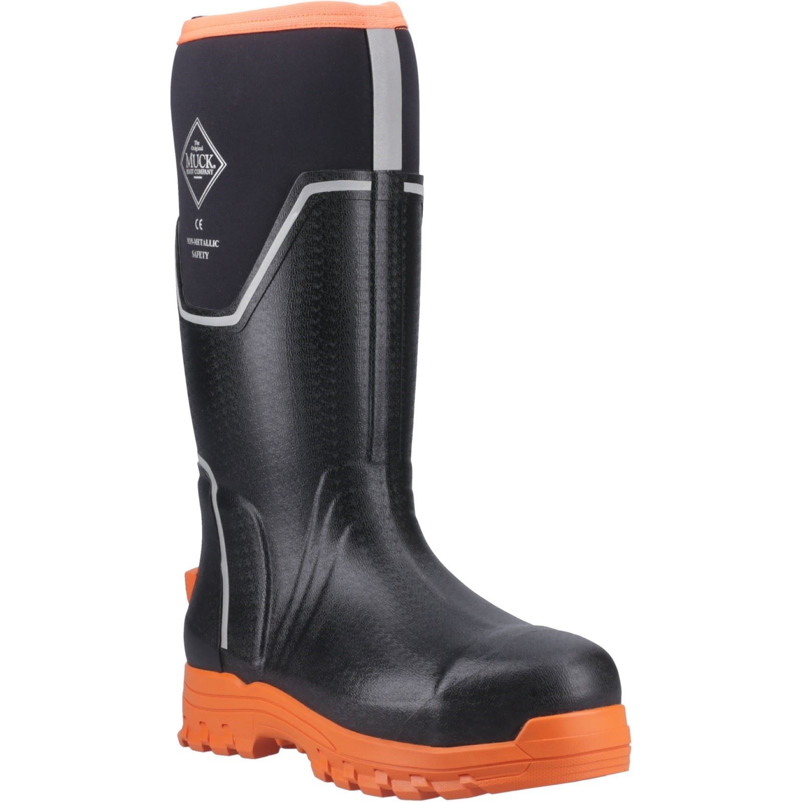 Muck Boots Grit S5 Herren Gummistiefel schwarz/orange