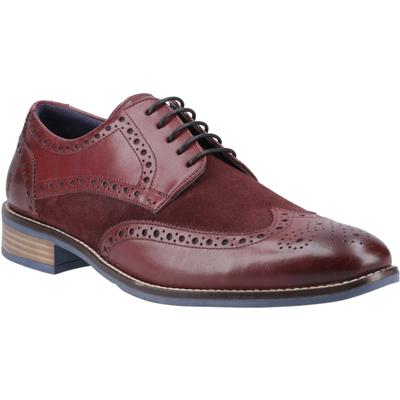 Hush Puppies Dustin Leder/Wildleder Herren Burgunder Brogue Schuhe Image