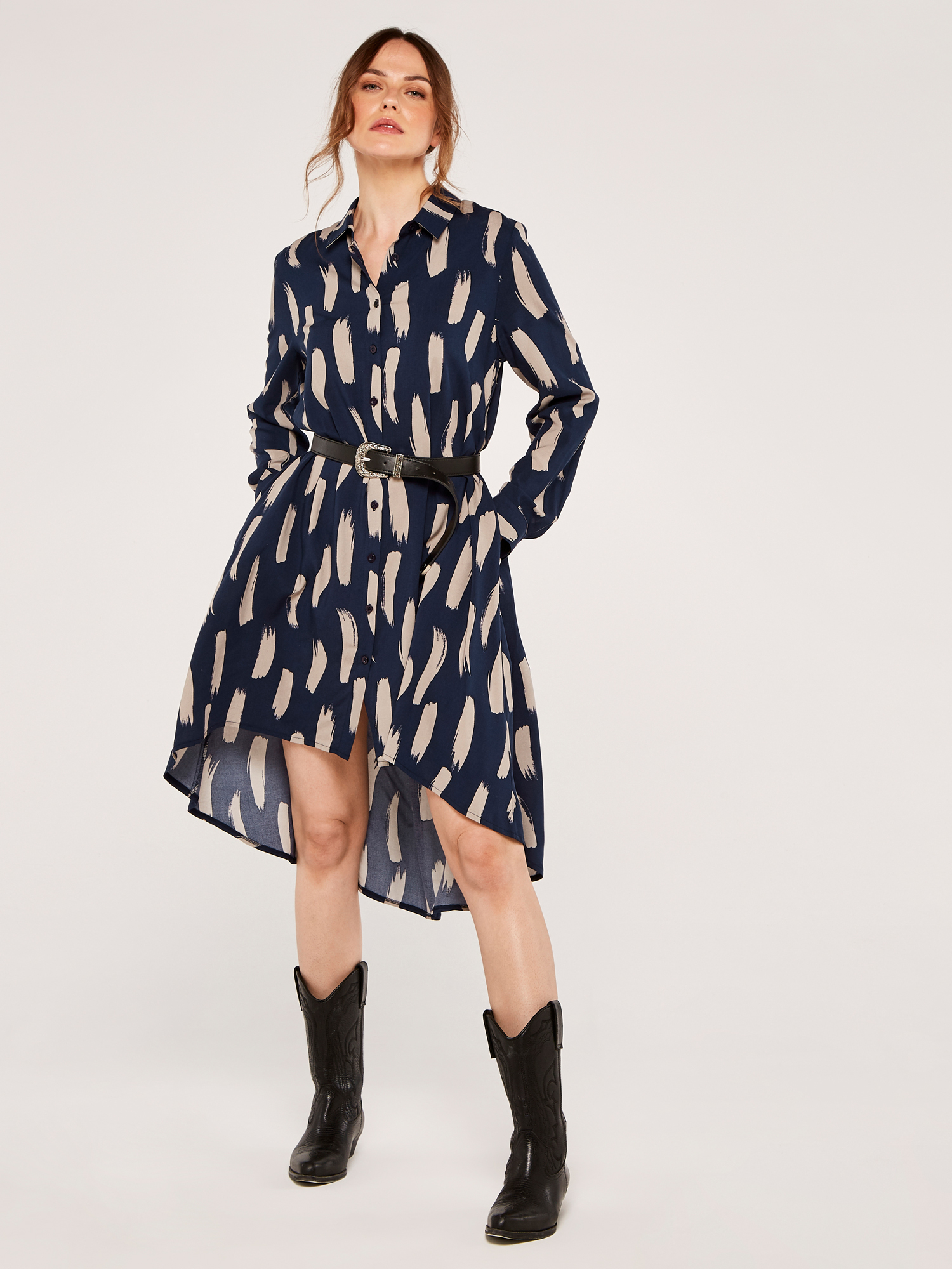 Apricot Brushstroke Oversize-Hemdkleid Image