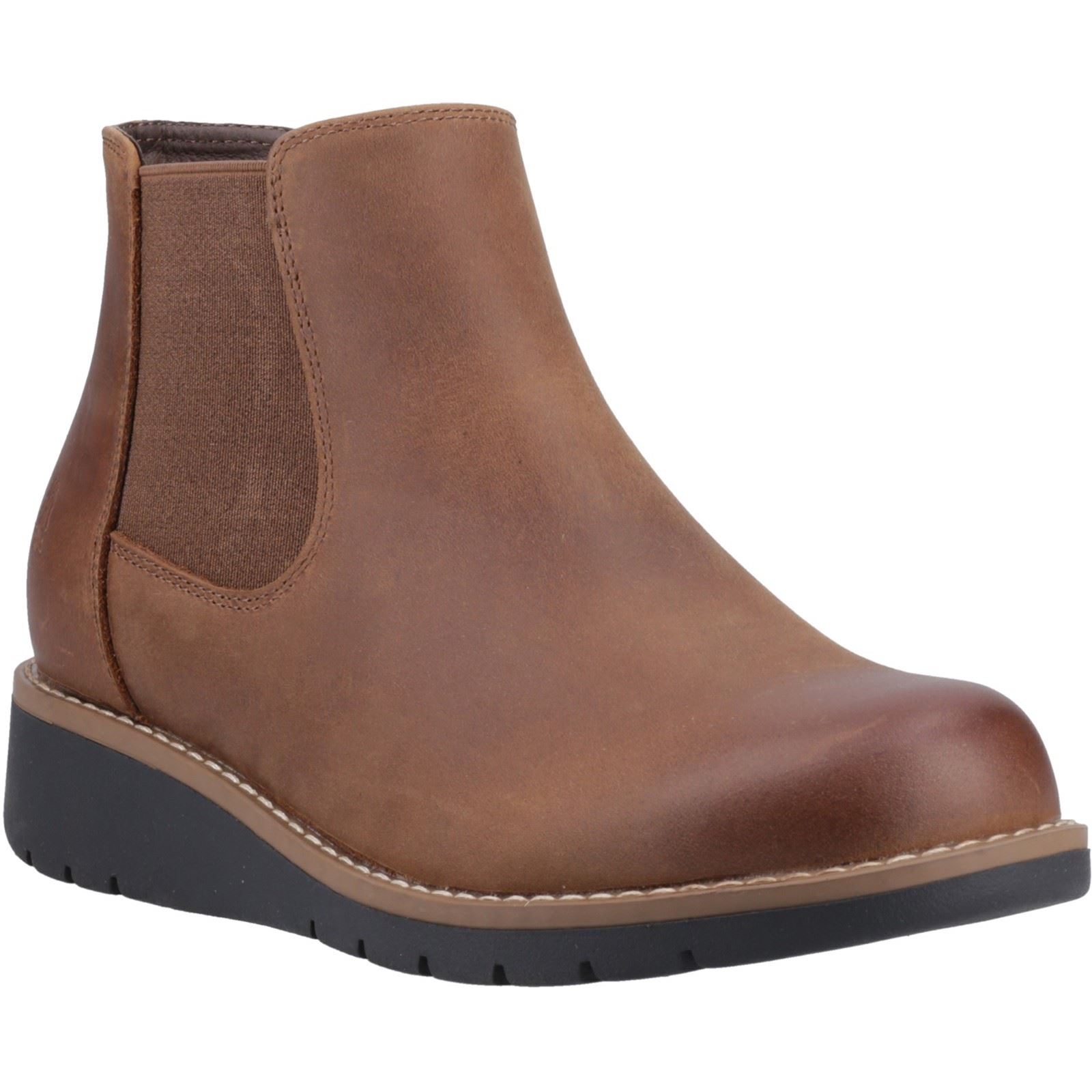 Hush Puppies Leonie Chelsea-Stiefel flach aus Leder für Damen - Braun