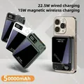 Power Bank portatile wireless magnetico da 50000 mAh Mag-Safe Display LED a ricarica rapida PD da 22,5 W per 12-16 Pro Max e ricarica cablata