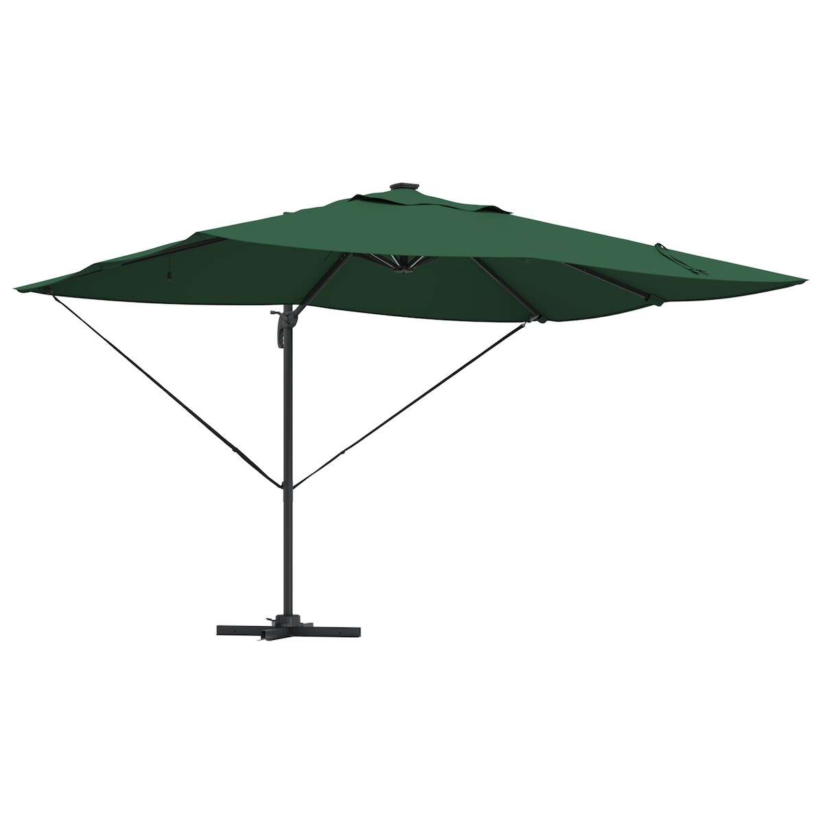 vidaXL Freischwingender Roma Parasol mit LEDs Grün 352x251x265 cm Aluminium Image
