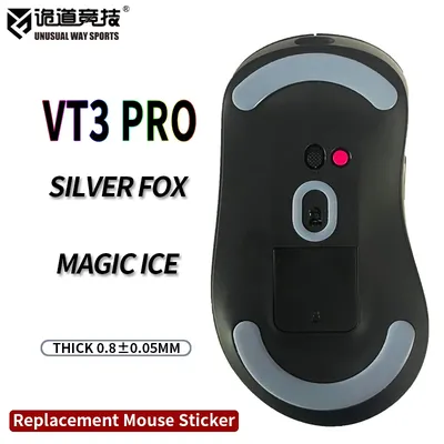 UnusualWaySports Mouse Skates Feet VT3 Pro Cambered Surface PTFE Anti Collapse Multilayer Magic Ice Silver Fox