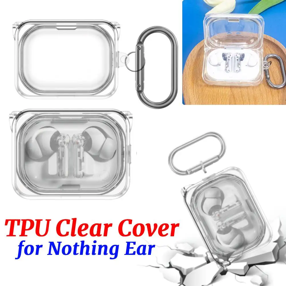 Transparente TPU-Kopfhörerhülle für Nothing Ear(a), stoßfeste Schutzhülle mit Schlüsselanhänger, Kopfhörerbox, Hautschutzhülle Image