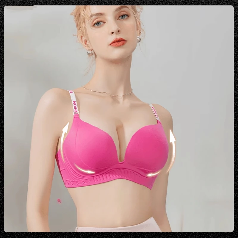 MOYISU FR Barbie-inspirierter Push-up-BH mit Polstern – atmungsaktiv, dünn, verstellbar, Sommer-Dessous, Komfort, Verbesserung der Rücken- und Kurven Image