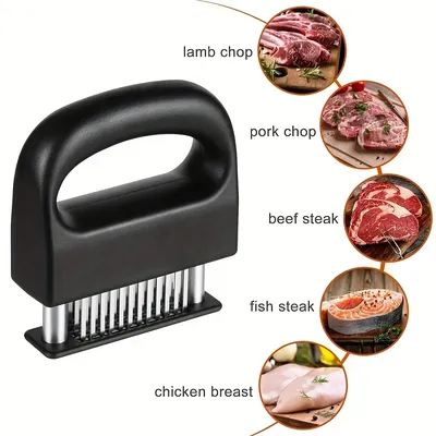 48-Blade Ultra Sharp Meat Master Tenderizer - Tenderizers for Effortless Meat Preparation - Perfect for Beef, Pork, Turkey, Fish