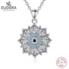 Eudora 925 Sterling Silber Lotus Bösen blick Halskette für Frauen Mann Vintage Bösen blick Lotus Blume Anhänger Persönlichkeit Schmuck Geschenk