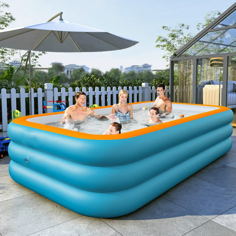 1PC aufblasbares Schwimmbad für Erwachsene, Außenschwimmbad, Innenhof, faltbares Schwimmbad, geeignet für Hinterhof, Garten, Familie Image
