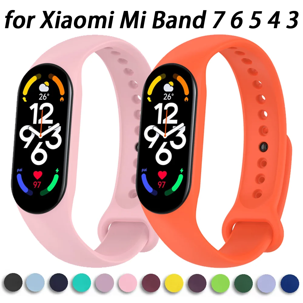 Silikonarmband für Xiaomi Mi Band 7 6 Armbanduhr Armband Miband Band 5 Band 4 Armband für Xiaomi Mi Band 7 6 5 4 3 Gürtel Image