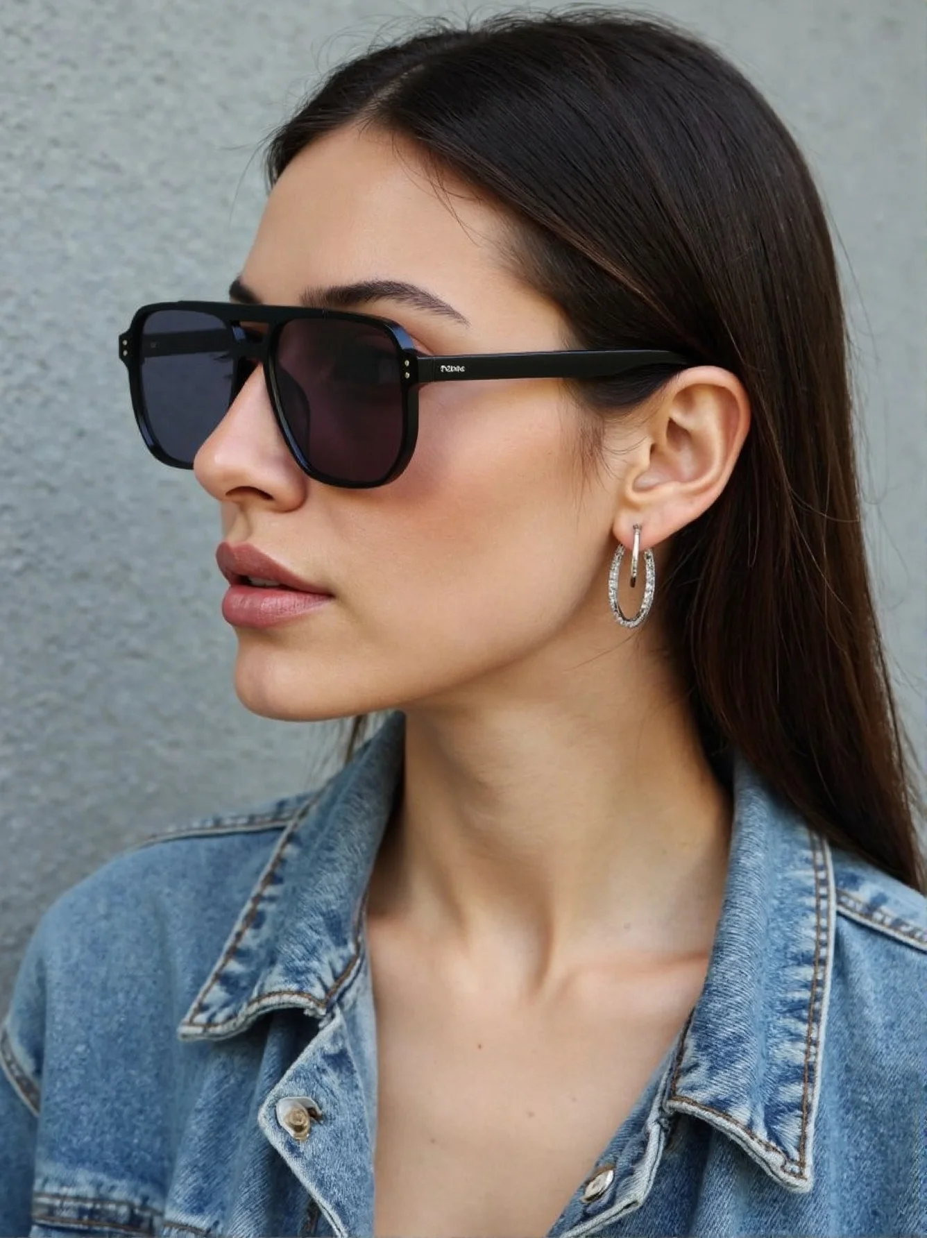 Meter Nagel Doppelstrahl quadratische Trend Sonnenbrille neue Mode Brille Trend Sonnenbrille konkave Form Retro Image