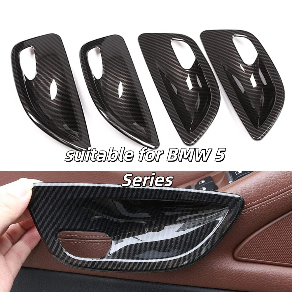 Elegante Türgriff-Schüsselabdeckung für BMW 5er F10 520 528 525 2011 2017. Kohlefaser-Stil, um den Innenraum Ihres Autos zu erhöhen Image