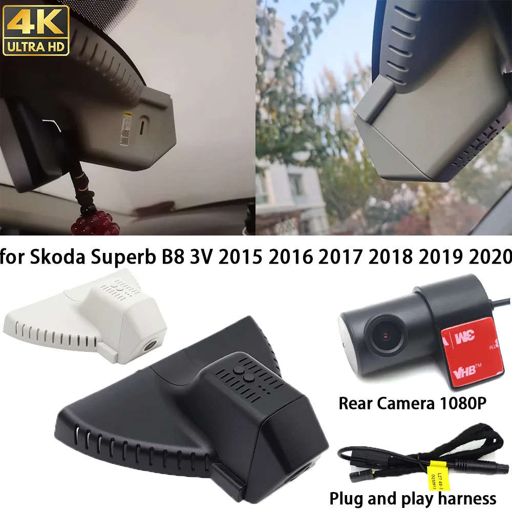 Für Skoda Superb B8 3V 2015 2016 2017 2018 2019 2020 Dash Cam Vorne Hinten Kamera DVR Plug und spielen Video Recorder 24h Rekord Image