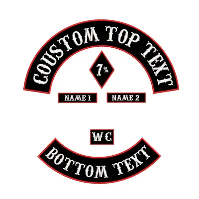 Custom 6Pcs/1Set Embroidered Patch With Your Own ID Text Iron-on Motorcycle Patch Apply to Punk Biker Jacket