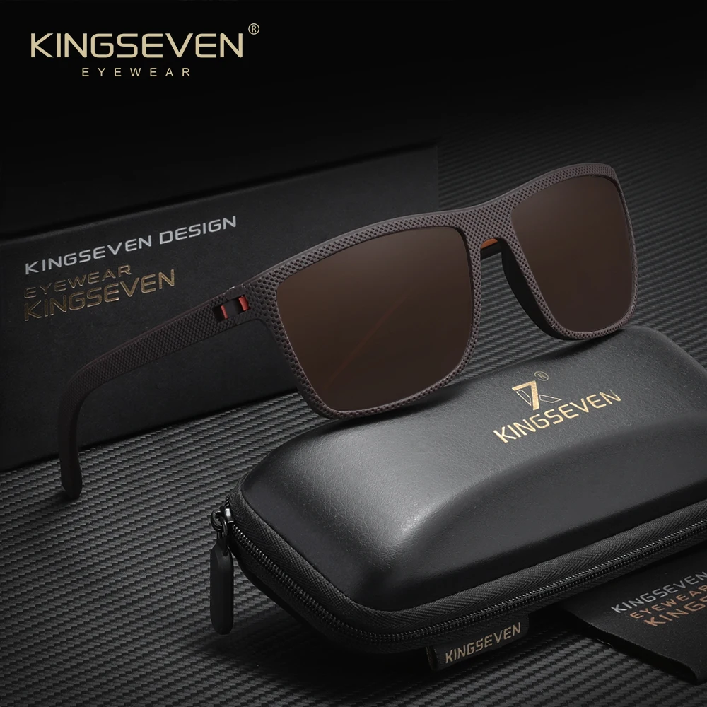 KINGSEVEN Marke Original Sonnenbrille Männer Frauen Rechteck Rahmen Gläser Reise Outdoor UV400 Polarisierte Mode Fahren Brillen Image