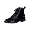 Schnürstiefelette PAUL GREEN "Paul Green Stiefelette Leder", Damen, Gr. 41, schwarz (schwarz lack), Leder, casual, Schuhe