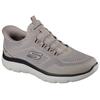 Slip-On Sneaker SKECHERS "SUMMITS", Herren, Gr. 40, schwarz (taupe, schwarz), Textil, casual, Schuhe, Freizeitschuh, Schnürschuh mit Memory Foam