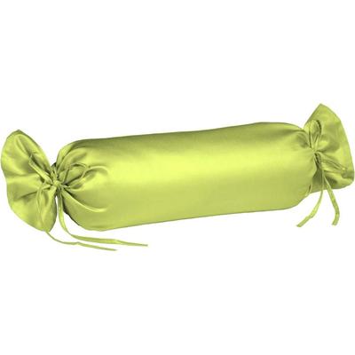 Nackenrollenbezug FLEURESSE "Colours", grün (apfelgrün), B:15cm L:40cm, Mako-Satin, Obermaterial: 100% Baumwolle, Kissenbezüge, Mako Satin, glänzend, glatt, Premium Qualität Image
