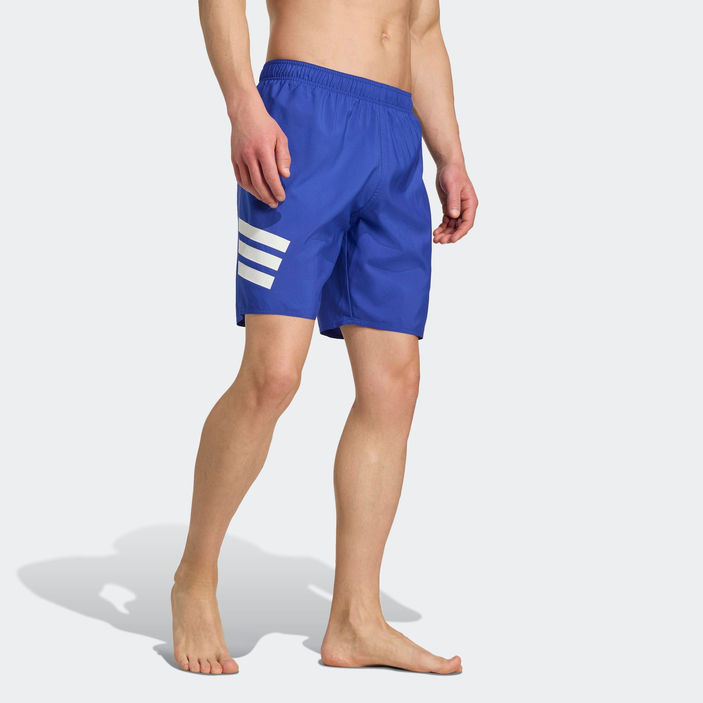 Badeshorts ADIDAS PERFORMANCE "ICON 3S SH 8IN", Herren, Gr. M, N-Gr, weiß (semi lucid blau, weiß), Obermaterial: 100% Polyester, Sportlich, Badehosen Image