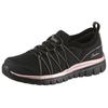 Slip-On Sneaker SKECHERS "GRACEFUL-PURECRUSH", Damen, Gr. 37, rosa (schwarz, roségoldfarben), Textil, Lederimitat, sportlich, Schuhe, Freizeitschuh mit elastischem Einstieg