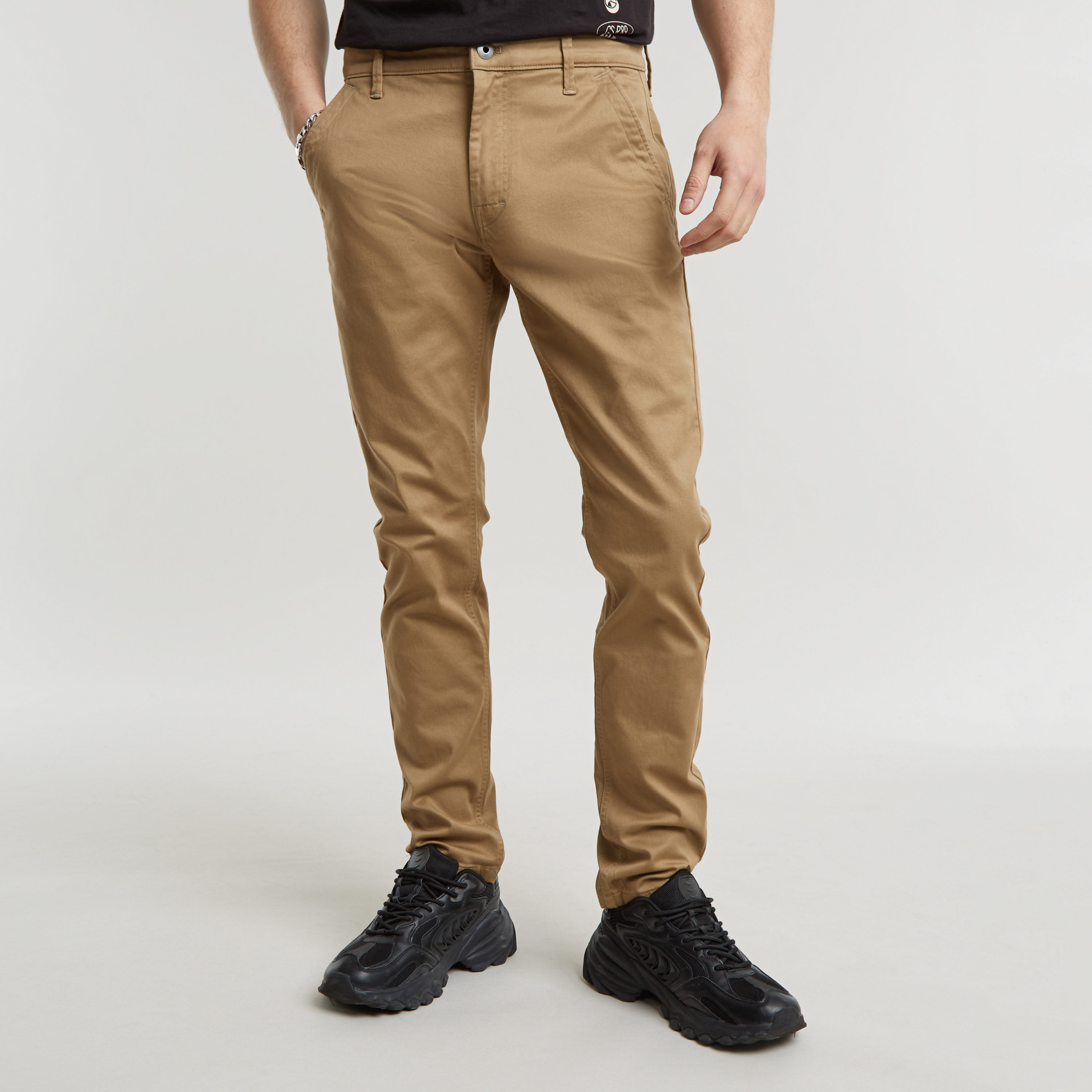 Chinohose G-STAR "Skinny Chino 3.0", Herren, Gr. 34, Länge 32, beige (safari), Web, Obermaterial: 97% Baumwolle, 3% Elasthan, unifarben, skinny fit normal, Hosen Chinohose