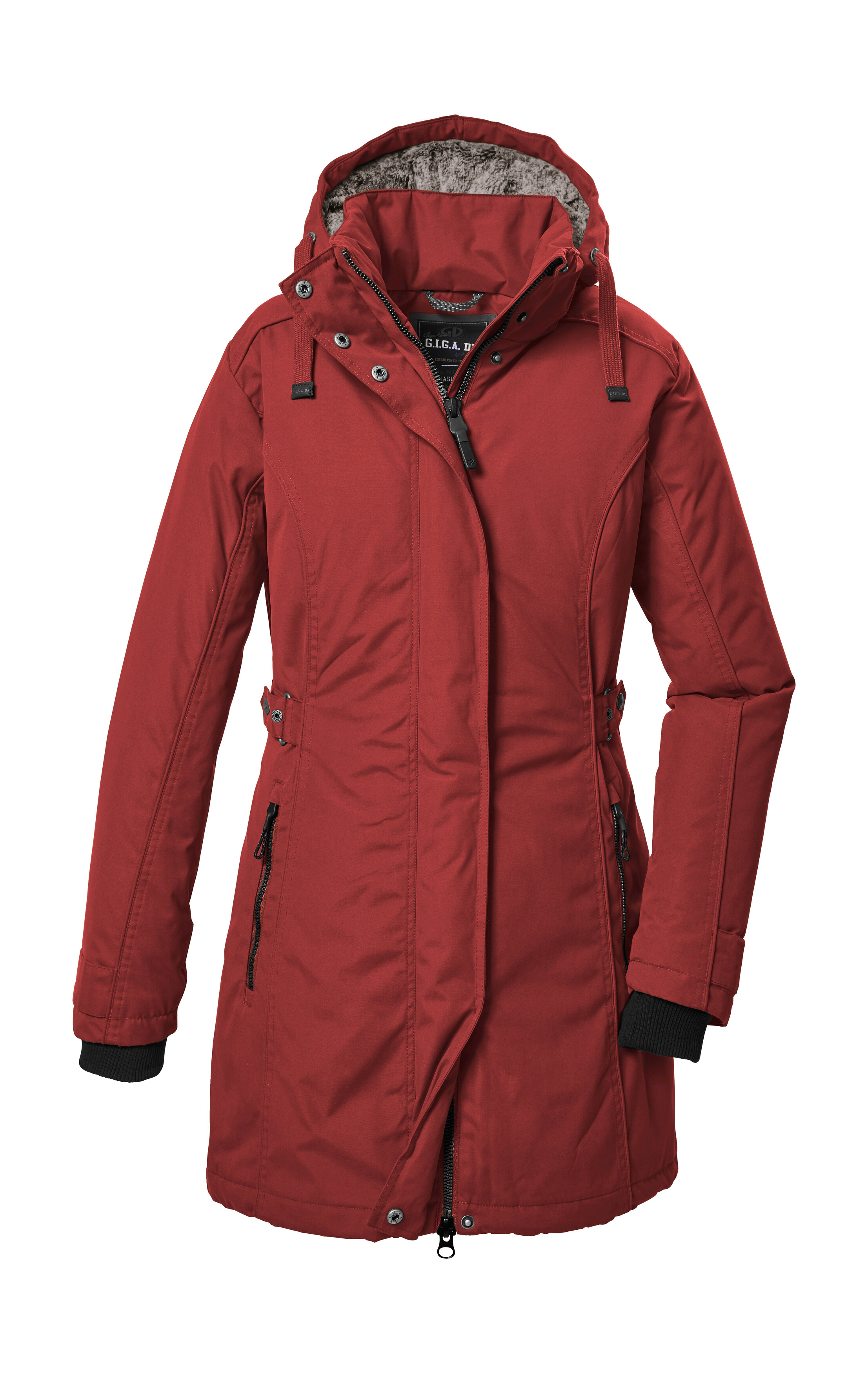 Parka "GW 70 WMN PRK", Damen, Gr. 34, rot (feuerrot), Obermaterial: 88% Polyester, 12% Baumwolle;Futter: 100% Polyester;Füllung: 100% Polyester, G.I.G.A. DX BY KILLTEC, Jacken Parka, Wind- und wasserdichter Damenparka, atmungsaktiv, mit Fleece.