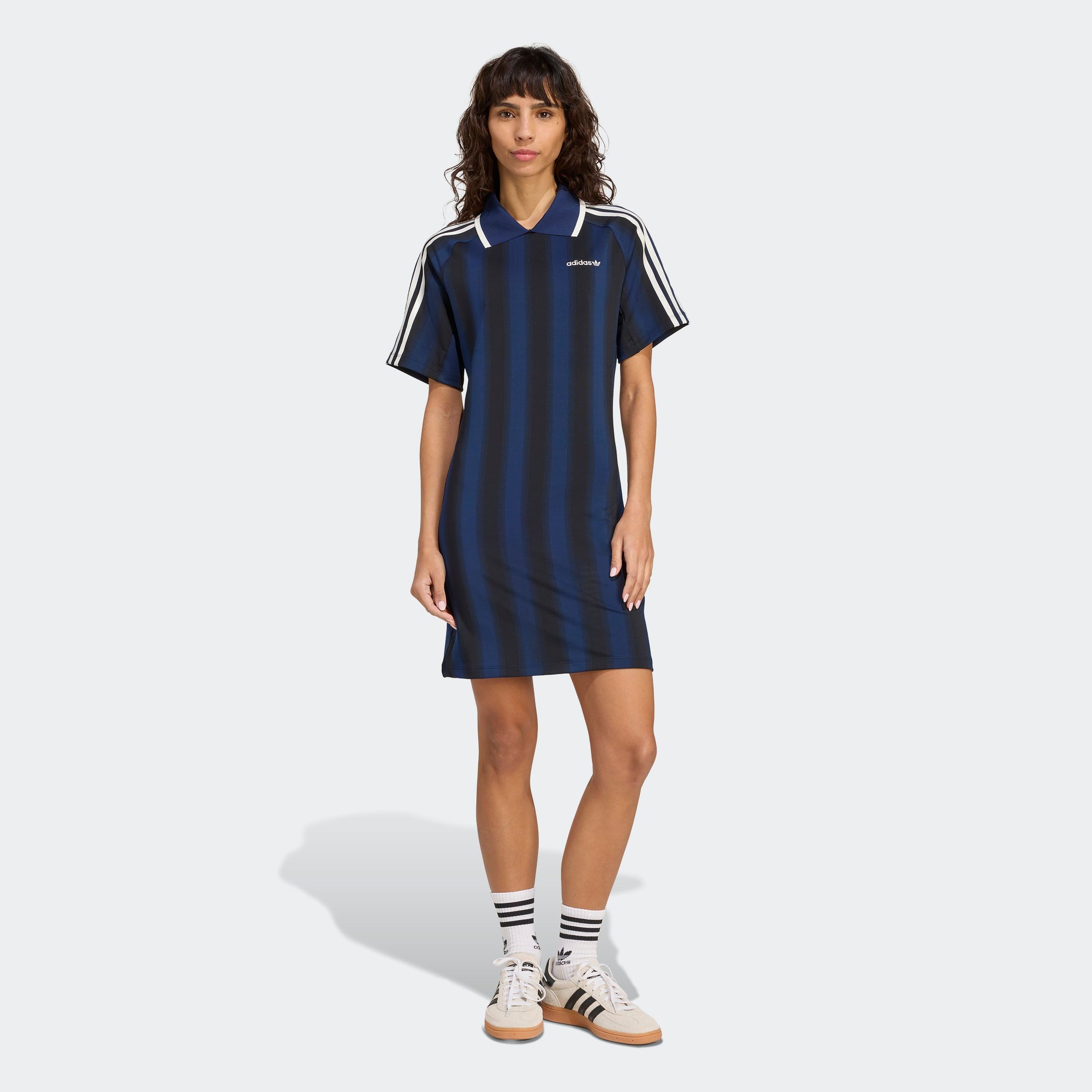 Shirtkleid ADIDAS ORIGINALS "FOOTIE DRESS", Damen, Gr. M, N-Gr, night indigo, Obermaterial: 86% Polyester, 14% Elasthan, Kleider Image