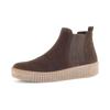 Chelseaboots GABOR, Damen, Gr. 38,5, braun (dunkelbraun), Veloursleder, unifarben, sportlich, Schuhe, Plateau, Stiefelette, Schlupfschuh mit dezenten Kontrastnähten, Topseller