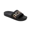 Sandale ROXY "Slippy Ii", Gr. 6(36), schwarz (schwarz, m gold), Obermaterial: 100% Synthetikmaterial / Futter: 100% Textil / Außensohle: 100% EVA, Schuhe
