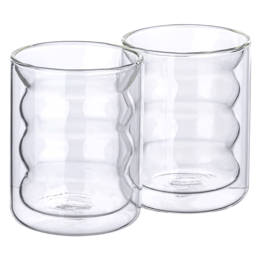 Latte-Macchiato-Glas MULEX "Mulex Gläser Set San Diego", transparent, H:9,5cm Ø:7cm, Borosilikatglas, Trinkgefäße, doppelwandig, ideal f. Kaffee, Cappuccino, Latte Macchiatto, 2tlg Image