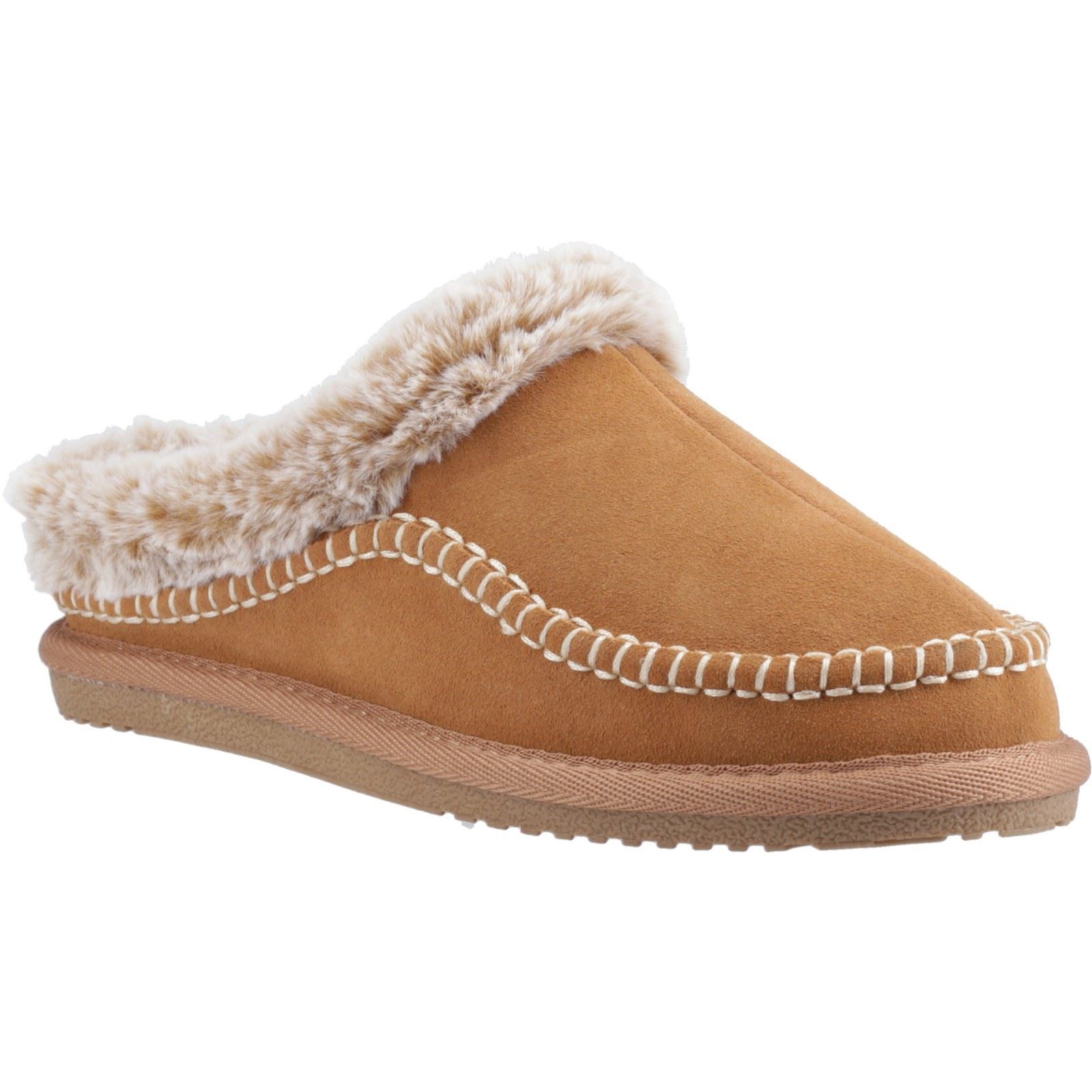 Hush Puppies Anika Wildleder Damen Hausschuhe in Beige