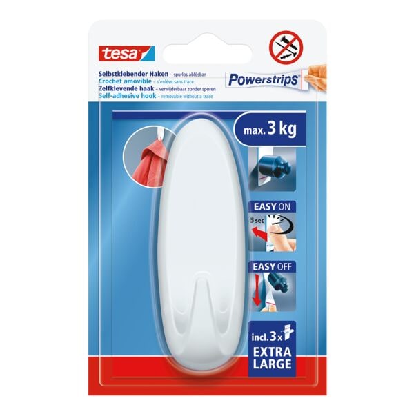 tesa Powerstrips Haken XL Oval 3 kg Image