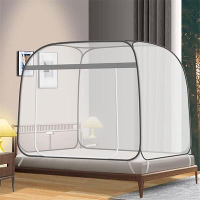 Tragbares Moskitonetz für Terrassenbett, Kingsize (200 x 183 cm, Grau) Image