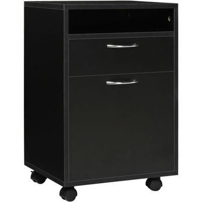 Rollcontainer mit 2 Schubladen mobiler Aktenschrank mit Rollen, offen Fach, Büroschrank, Image