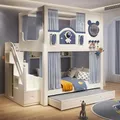 Maison dans les arbres pour enfants Capsule spatiale Maison dans les arbres pour garçons Lits superposés supérieurs et inférieurs Lits superposés hauts et bas de la même largeur