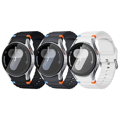 6er Pack Uhrenarmband für Samsung Galaxy Watch 7/6/5/4 40/44mm, Watch 5 Pro 45mm, Watch 6 Classic 43/47mm, Watch 4 Classic 42/46mm Silikon Ersatz Gurt Niedlich Sportarmband Armband Image