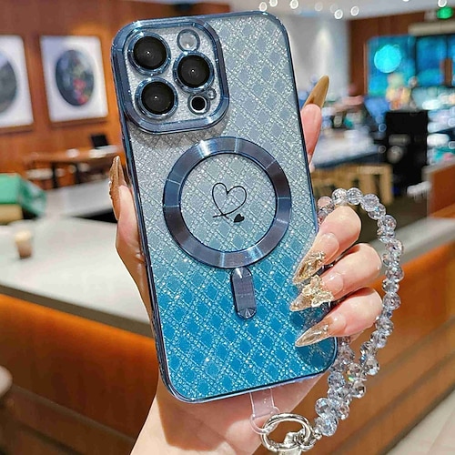 Handy Hülle Handyhüllen Für iPhone 17 Pro Max 17 Air 16 Pro Max 15 Pro Max 16e 14 Pro Max 13 Pro Max Rückseite mit Trageriemen Unterstützt kabelloses Laden Nicht vergilbend Farbverläufe Kohlefaser