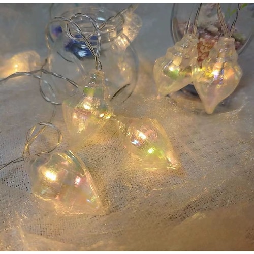 Marine Muschel Lichterkette 1,5/3M 10/20LED Batteriebetriebene Seestern Feenlichter Strand Hochzeit Party Heim Feiertag Fenster Deko Image