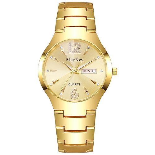 Valentinstagsgeschenk für Damen Herren Quarz-Uhr große Ziffernblatt Sport Fashion lässigen Kalender Datum wasserdichte Edelstahl-Armbanduhr