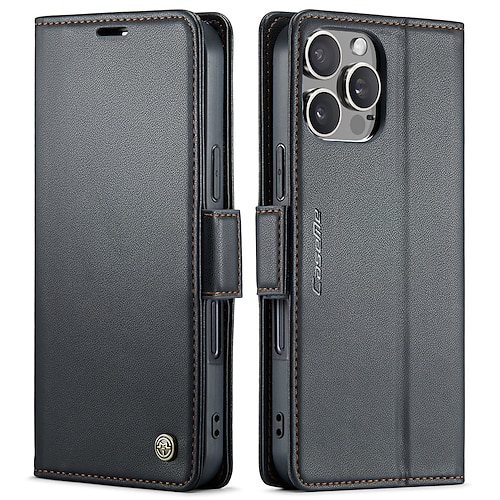 Handy Hülle Handyhüllen Für Apple AirTag iPhone 17 Air iPhone 16 15 14 Pro Max Plus iPhone 16e iPhone 13 12 11 Pro Max Mini Flip-Cover Vollschutz Ständer Kartenfach TPU PU-Leder Image