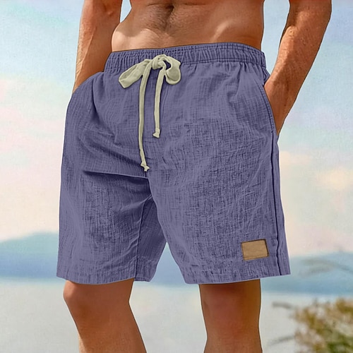Herren Shorts Sommershorts Strandshorts Tasche Elastischer Bund Kordelzug Einfach Komfort Atmungsaktiv Knielang Urlaub Ferien Strand Urlaub Hawaiianisch Schwarz Rosa Unelastisch Image