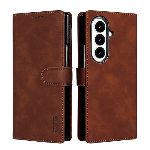 Handy Hülle Handyhüllen Für Samsung Galaxy Z Fold 7 Z Fold 6 Z Fold 5 Z Fold 4 Brieftaschenhülle Ständer Kartenfach Stoßfest Retro TPU PU-Leder Image