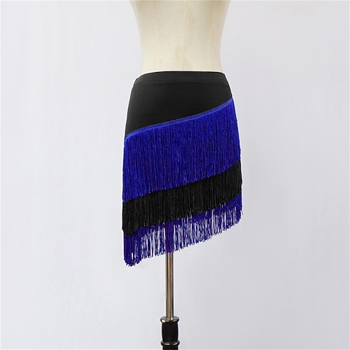 Damenhose mit Paillettenfransen für den Lateintanz – lange Hose mit weitem Bein für Gesellschaftstanz/Standard, Jitterbug Square Dance-Aufführung/Übung Image