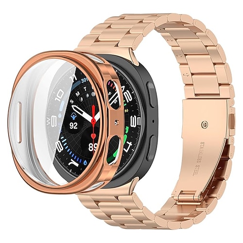 Uhrenarmband für Samsung Galaxy Uhr 8 40/44mm Watch 8 Classic 46 mm Ultra ansehen Edelstahl Ersatz Gurt Schnalle aus Edelstahl Sportarmband Geschäftsband Armband Image