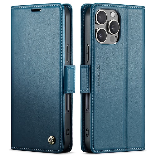 Handy Hülle Handyhüllen Für Apple AirTag iPhone 17 Air iPhone 16 15 14 Pro Max Plus iPhone 16e iPhone 13 12 11 Pro Max Mini Flip-Cover Vollschutz Ständer Kartenfach TPU PU-Leder Image