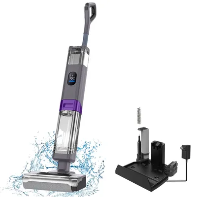 Seeiswork Akku-Nass-Trockensauger, Mopp, Kantenreinigung, 30–35 Minuten, automatische Absaugung, Bodenreiniger, selbstreinigendes Smart-Home-Gerät Image