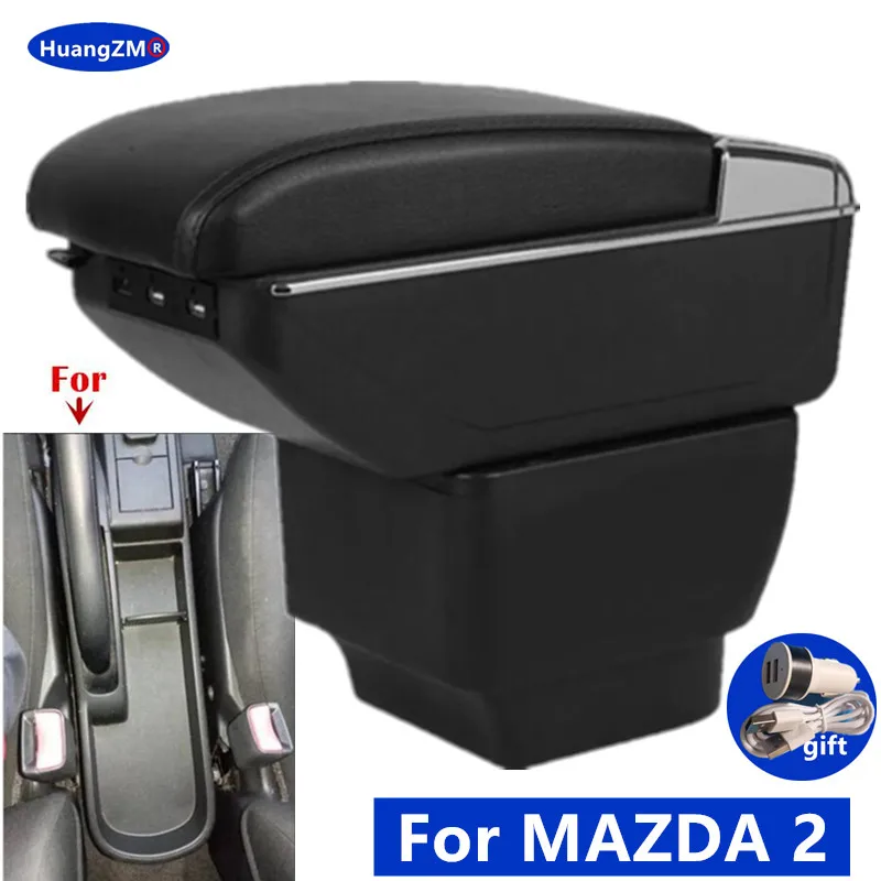 Für MAZDA 2 Armlehne box Für MAZDA 2 Demio Auto Armlehne box Lagerung box Innen Gewidmet Retrofit teile auto zubehör Image