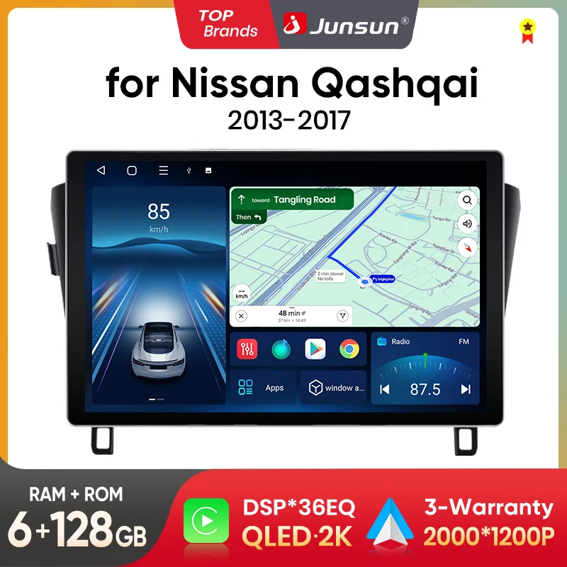 Junsun x7 series11.5 "2k drahtloses Carplay Android Auto Autoradio für Nissan Qashqai J11 X-Trail 3 T32 2014-2018 Autoradio Image
